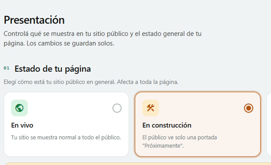 El flujo borrador → publicado, o el aviso "quedó sin publicar".